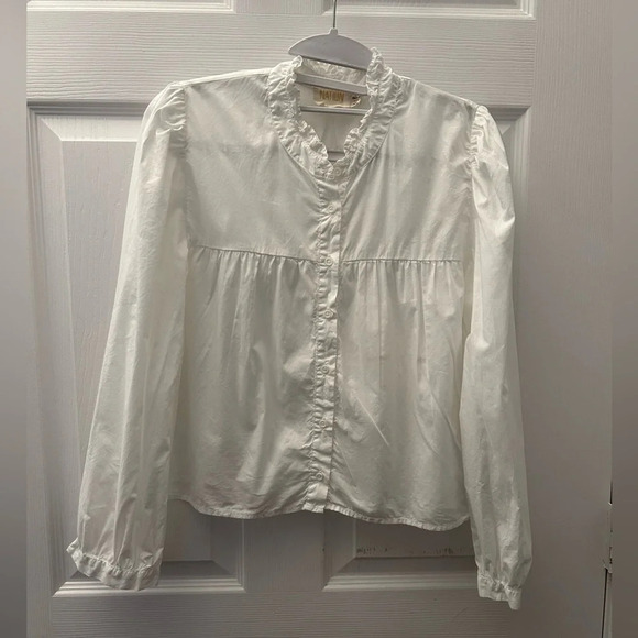 Nation LTD Chantelle Victorian Crop white Blouse- size xsmall - Picture 6 of 9